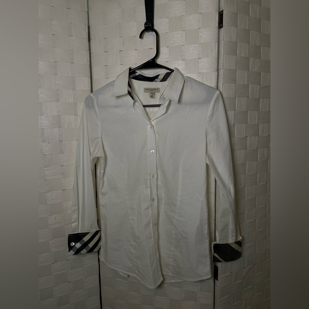 Burberry White Dress Shirt Classic Cotton Elegance